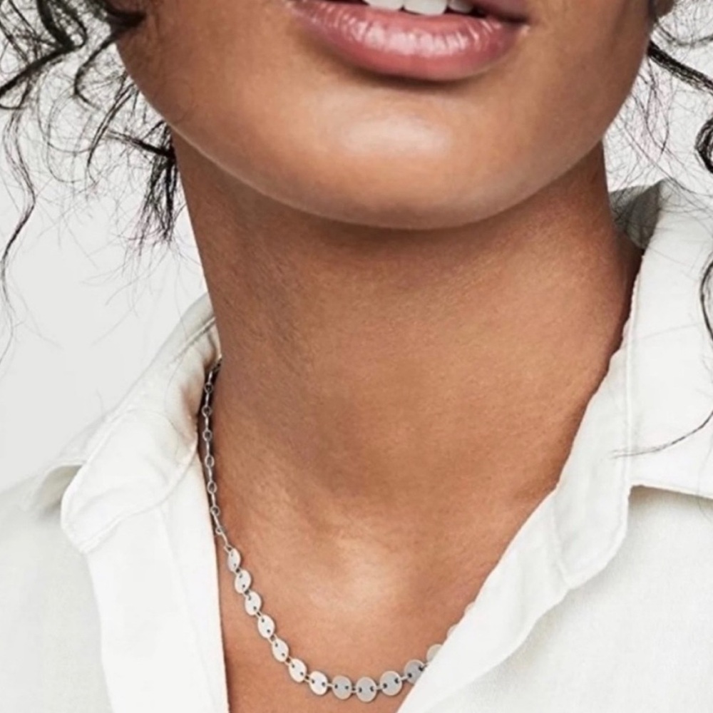 NWT! MADEWELL SILVER DISC NECKLACE